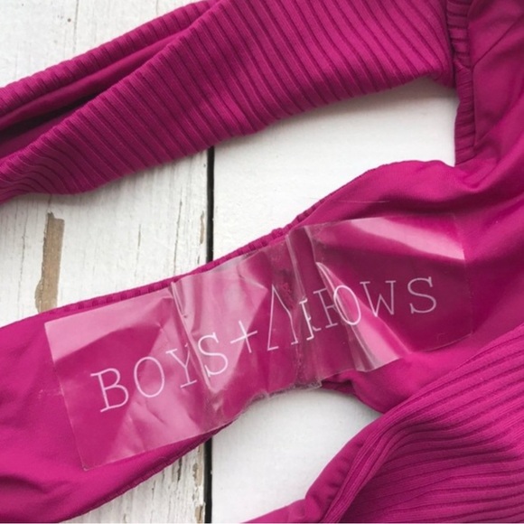 Boys + Arrows Magenta Pink Ribbed Bikini Set- Dylan Top + Wallace Bottoms - Picture 13 of 16